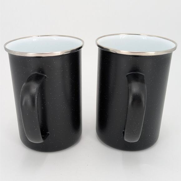 Speckled Enamel Mug 22 oz Metal Coffee Cup Set of 2 Camping Hiking Travel Tea - Picture 5 of 10